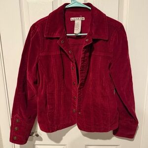 A.M.I Super Cute Corduroy Brick seed Sz S Stylish Jacket Button wrist